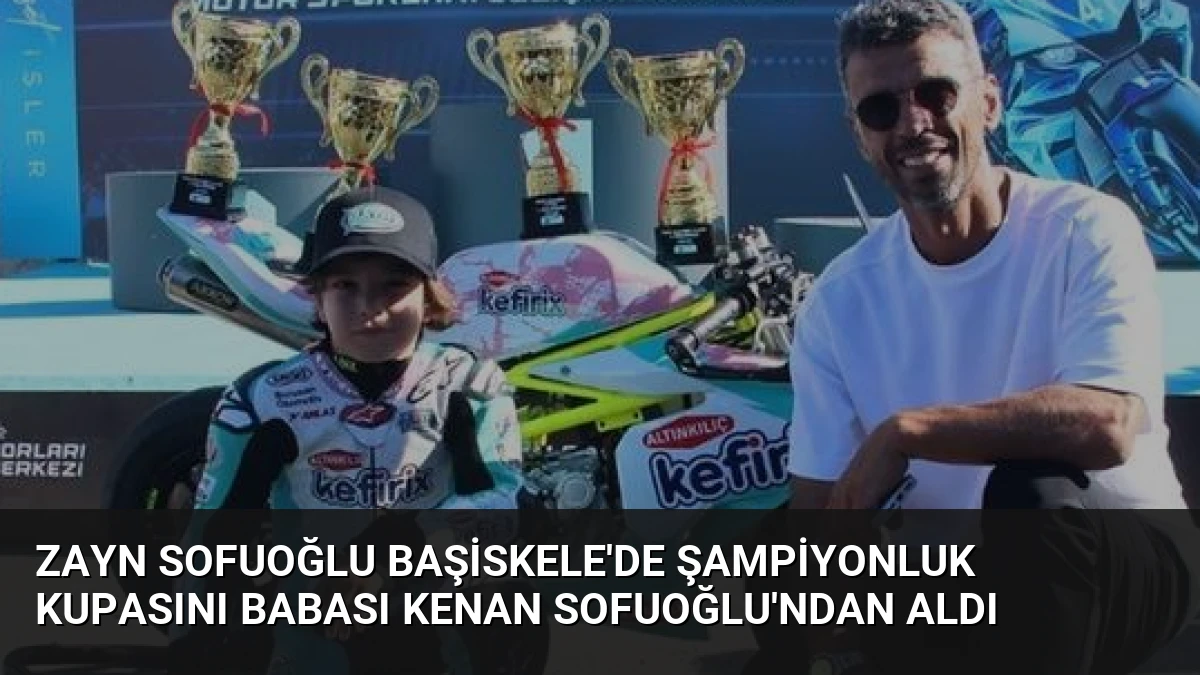 Zayn Sofuoğlu Başiskele’de Şampiyonluk Kupasını Babası Kenan Sofuoğlu’ndan Aldı