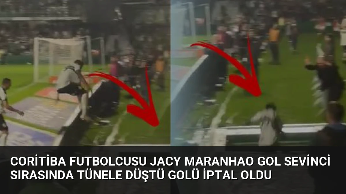 Coritiba Futbolcusu Jacy Maranhao Gol Sevinci Sırasında Tünele Düştü Golü İptal Oldu