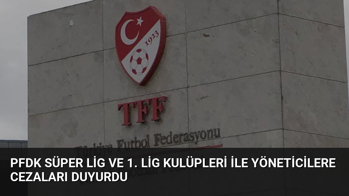 PFDK Süper Lig ve 1. Lig Kulüpleri ile Yöneticilere Cezaları Duyurdu